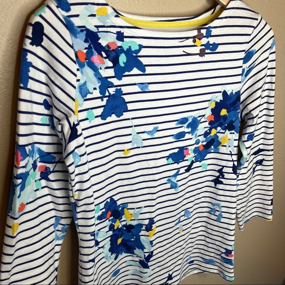 Joules Harbor Print Jersey Top in Multi Flo Stripe Size 2 - Picture 5 of 9